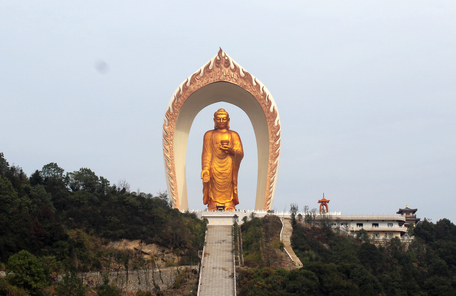 A glance of World's tallest Amitabha Buddha in E. China