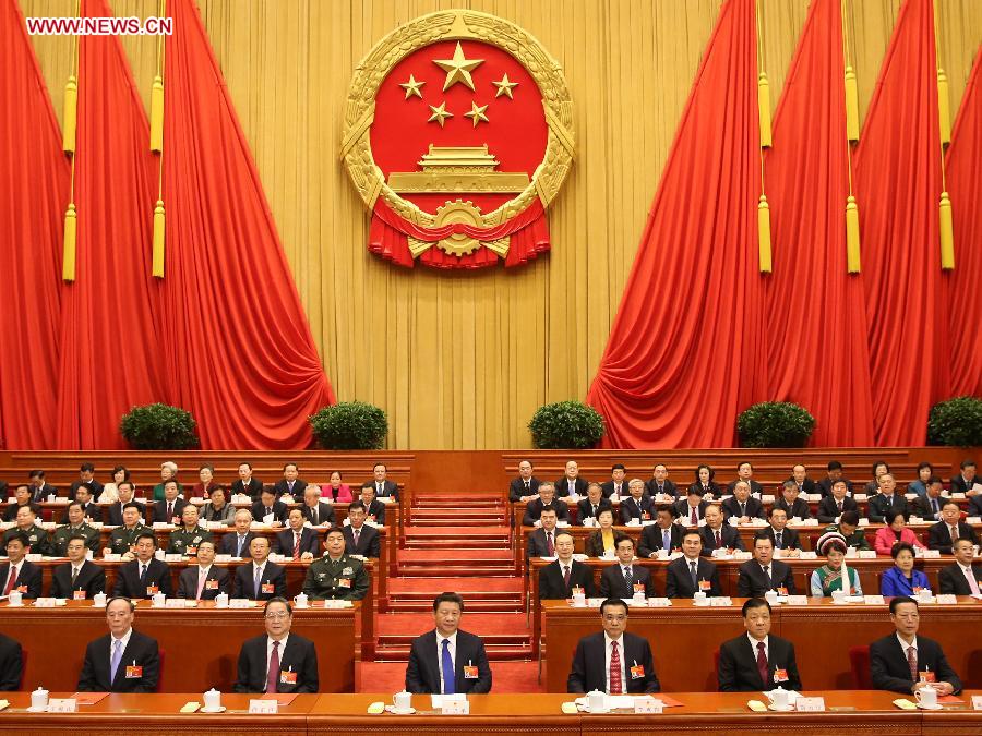 Top CPC and state leaders attend closing meeting of 3rd session of 12th NPC 