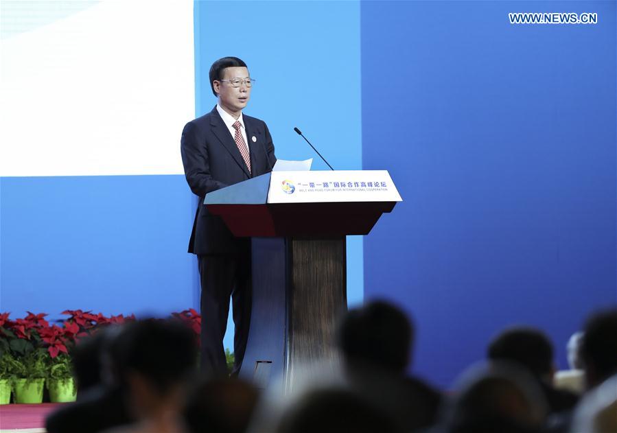 Zhang Gaoli presides over opening ceremony of Belt and Road forum