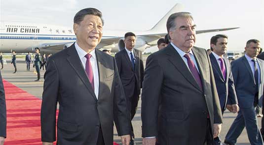 Chinese president arrives in Tajikistan for CICA summit, state visit