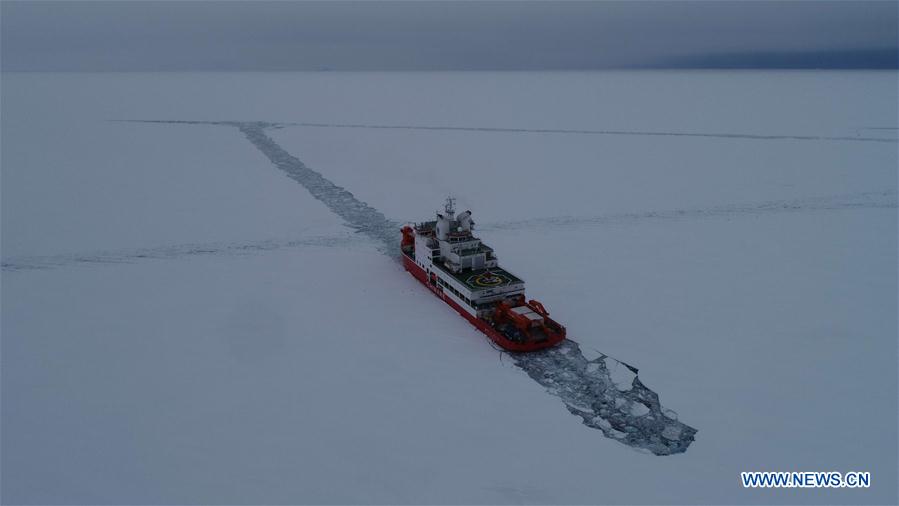 In pics: icebreaking experiment of China's polar icebreaker Xuelong 2 in Antarctica