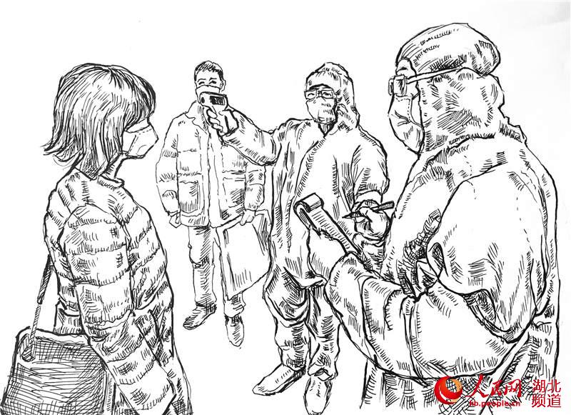 30 pen drawings by university teacher recreate the heroic moments amid epidemic in Wuhan
