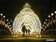 Light decorations for New Year in Moscow