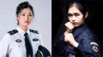 Young metro policewoman in Nanjing