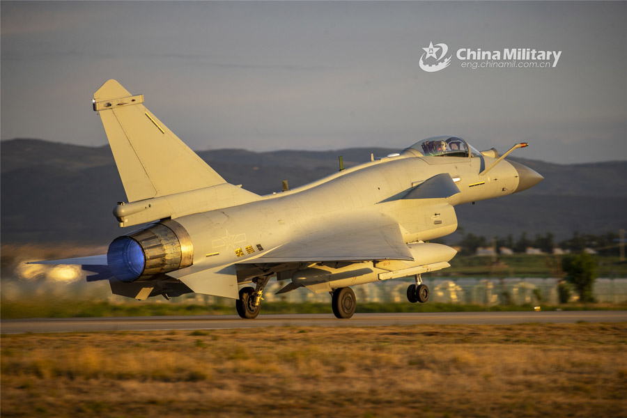 J-10 fighters in day-and-night flight training