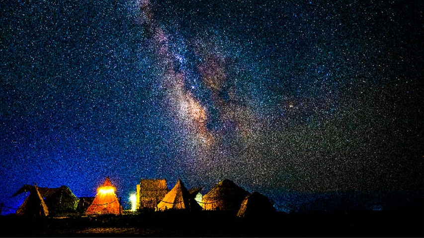 Breathtaking view of Milky Way above Tekes County in Xinjiang