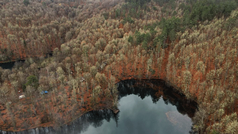 Autumn scenery of Yedigoller National Park in Türkiye
