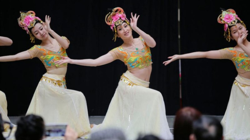 Artists perform during Chinese New Year celebration event in Richmond, Canada