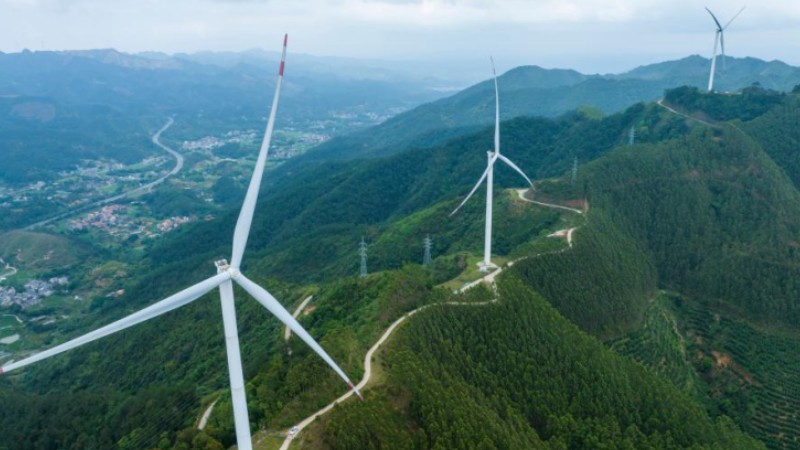 Inland wind farm in Guangxi