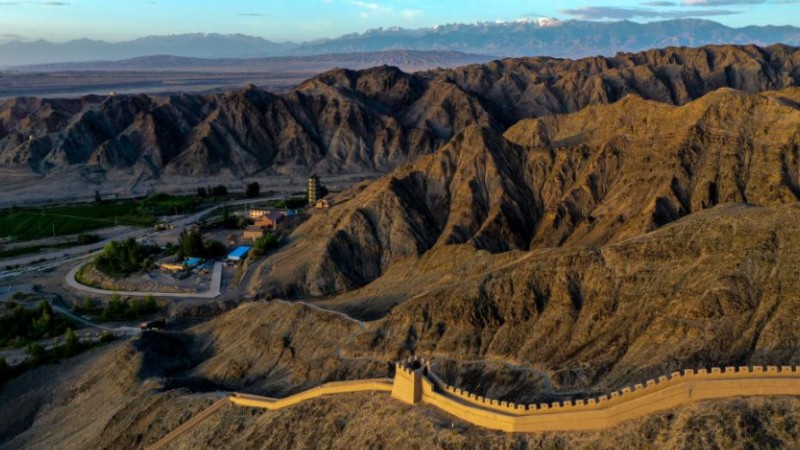 Scenery of Great Wall in NW China's Gansu