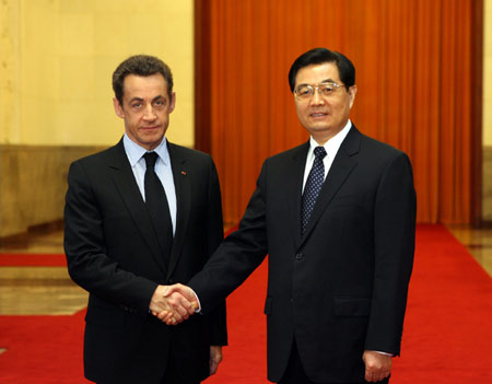 Nicolas Sarkozy et Hu Jintao