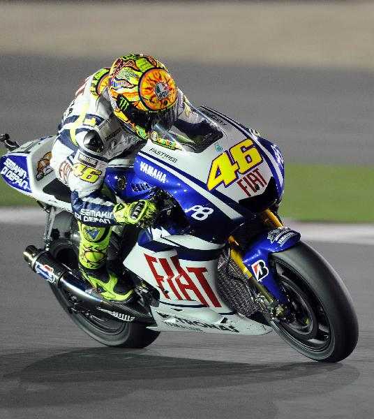 Fiat Yamaha Team Valentino Rossi of Italy competes during the MotoGP Race
