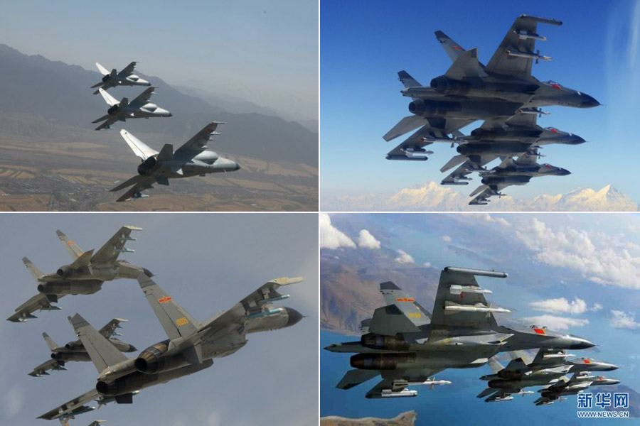PLA Air Force recently unveils a great amount of jet fighters’ photos. It is the first  time that PLA Air Force releases these secret photos taken in the air. (Photo/ Xinhua)