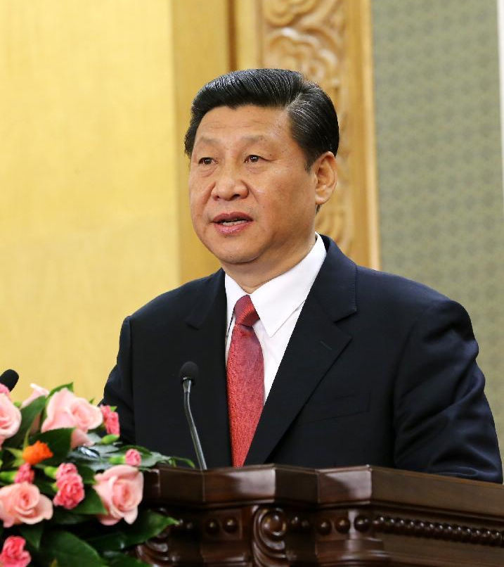 Xi Jinping, general secretary of the Central Committee of the Communist Party of China (CPC), speaks at the press conference at the Great Hall of the People in Beijing, capital of China, Nov. 15, 2012. Xi led the newly elected members of the Standing Committee of the 18th CPC Central Committee Political Bureau to meet the press here on Thursday. (Xinhua/Ju Peng)