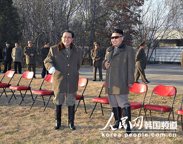 DPRK's top leader Kim Jong Un inspects the training ground of horse riding company of KPA on Nov. 19, 2012. (Photo/ People's Daily Online)