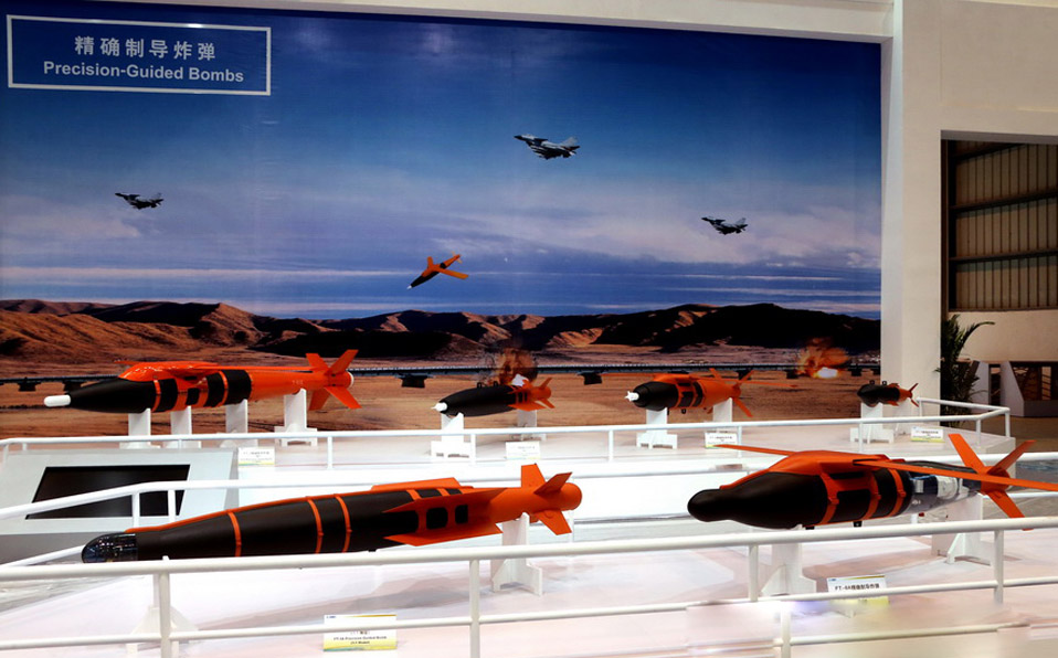 Precision-guided bomb models at 9th Zhuhai Air Show