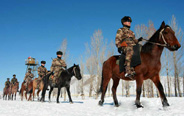 Frontier defense soldiers on patrol duty