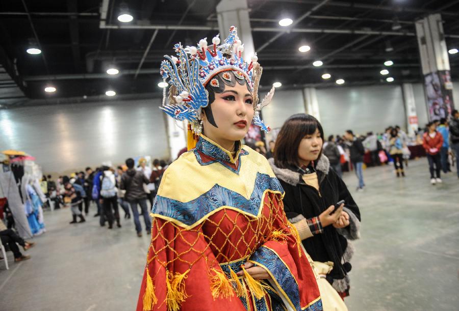 A cosplayer is seen during the 1st Cosplay Cultural Festival in Hangzhou, capital of east China's Zhejiang Province, Dec. 9, 2012. The two-day festival closed on Sunday. (Xinhua/Han Chuanhao)