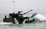 PLA marines in amphibious armored training