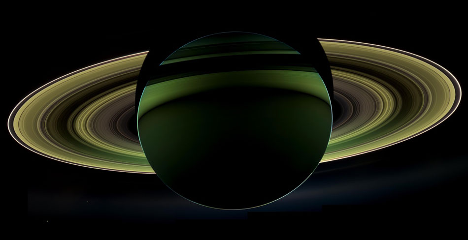 Saturn at Night. Splendors seldom seen are revealed in this glorious picture from Saturn's shadow. Imaged by Cassini on October 17, 2012 during its 174th orbit, the ringed planet's night side is viewed from a perspective 19 degrees below the ring plane at a distance of about 800,000 kilometers with the Sun almost directly behind the planet. (Photo/ NASA)