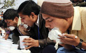 Curd eating competition held in India 