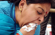 Curd eating competition held in India