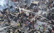 Fire destroys about 150 shanties in Dhaka slum