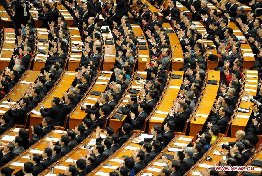 The first session of the 12th National Committee of the Chinese People's Political Consultative Conference (CPPCC) opens at the Great Hall of the People in Beijing, capital of China, March 3, 2013. (Xinhua/Yang Zongyou)
