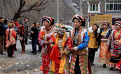 Traditional Tibetan wedding in village
