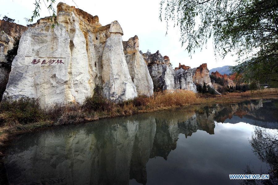 Photo taken on March 4, 2013 shows the landscape of the Shalin scenic area in Luliang County, southwest China's Yunnan Province. With various geological wonders, Shalin scenic area has long been a tourist attraction. (Xinhua/Chen Haining)