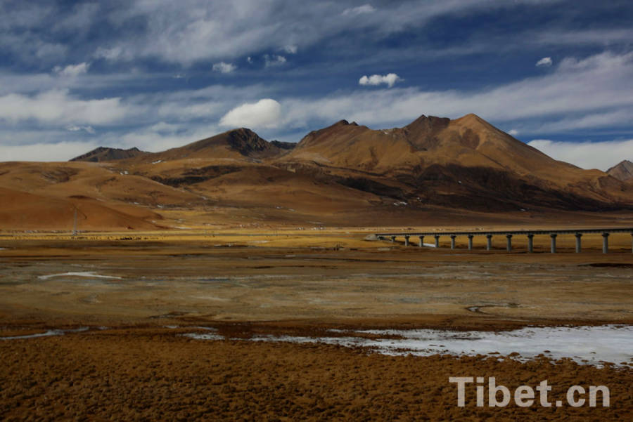 The stunning winter scenery on the way to Namtso, one of the holy lake in Tibet.[Photo/China Tibet Online]