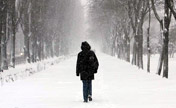 Heavy snow hits capital of Ukraine