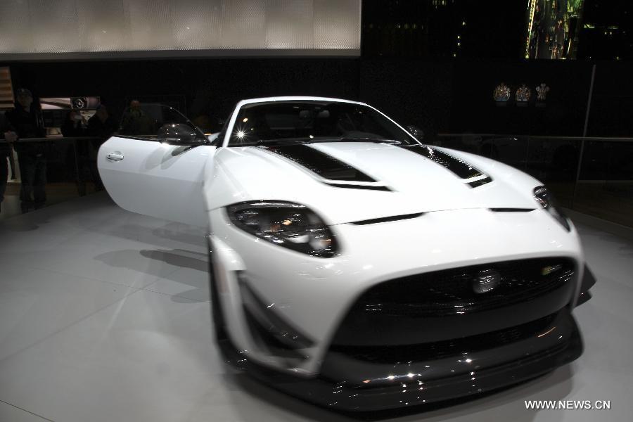 A Jaguar car is on display during the 2013 New York International Auto Show in New York, on March 29, 2013. The 2013 New York International Auto Show opened to the public on Friday. (Xinhua/Cheng Li) 