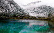 Snow-covered Jiuzhaigou Valley