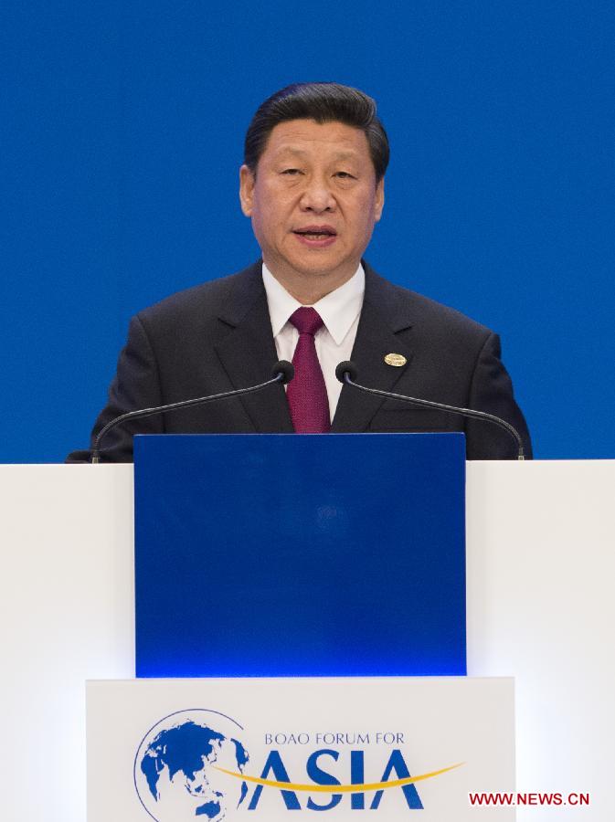 Chinese President Xi Jinping delivers a keynote speech at the opening ceremony of the Boao Forum for Asia (BFA) Annual Conference 2013 in Boao, south China's Hainan Province, April 7, 2013. (Xinhua/Li Xueren)