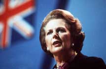 British former Prime Minister Margaret Thatcher 