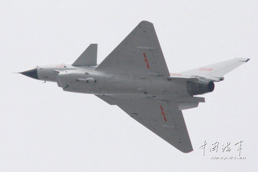 Chinese navy's J-10 fighters take off (Photo Source: navy.81.cn)