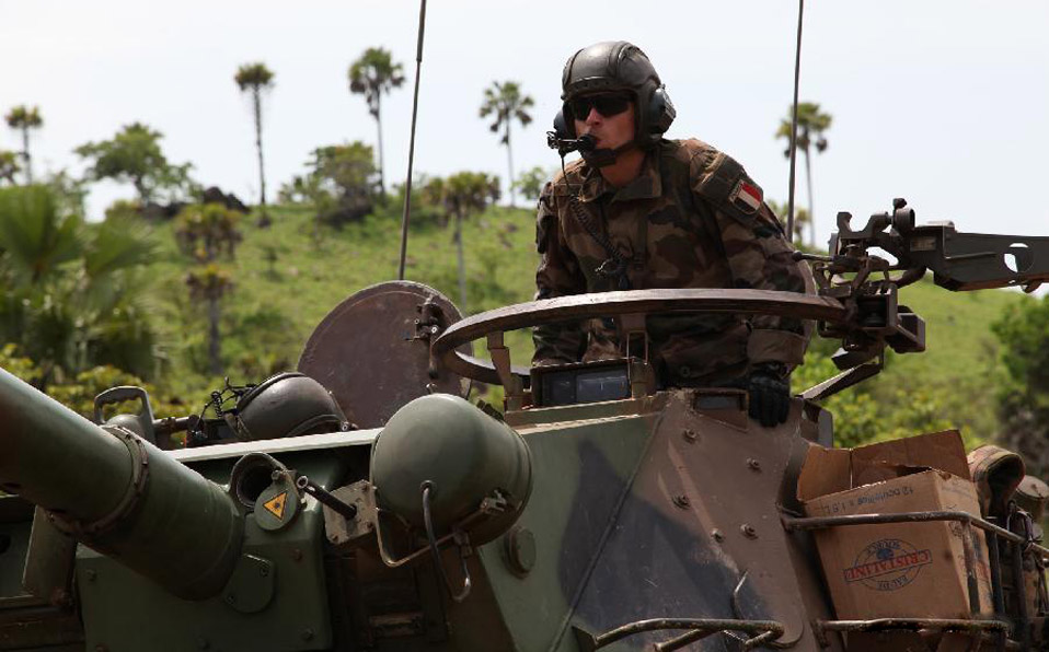 French, Cote d'Ivoire soldiers attend joint drill in Abidjan 