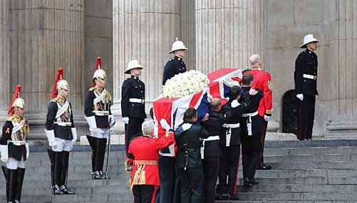 Funeral of Thatcher held at St. Paul's Cathedral in London 