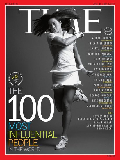 Li Na graces cover of the 2013 Time magazine. (Photo/Xinhua)