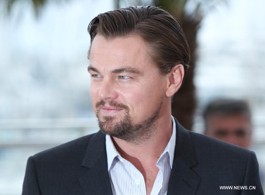 U.S. actor Leonardo DiCaprio poses during the photocall for Australian film "The Great Gatsby" at the 66th Cannes Film Festival in Cannes, southern France, May 15, 2013. (Xinhua/Gao Jing)