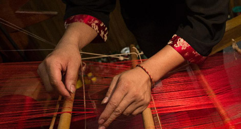 Shu brocade weaved in China's Chengdu 