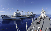 North China Sea Fleet in replenishment training 