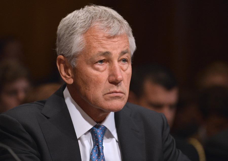 Chuck Hagel, U.S. Secretary of Defense, testifies before the U.S. Senate Budget Committee about U.S. President Barrack Obama's proposed budget request for fiscal year 2014 for defense, on Capitol Hill in Washington D.C., capital of the United States, June 12, 2013. (Xinhua/Zhang Jun) 