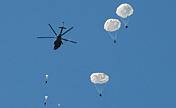 Special operation members conduct parachute training