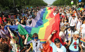 Gay Pride Parade held in Budapest, Hungary