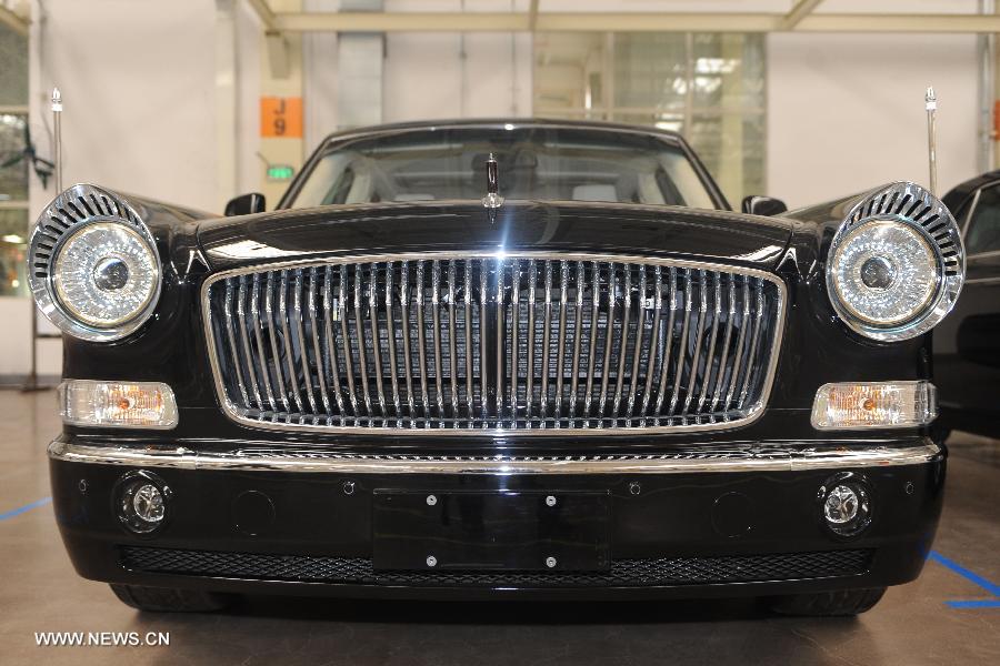 File photo taken on June 27, 2012 shows a Hongqi V501 by the First Automotive Works Group (FAW) in China.(Xinhua)