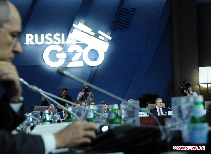 The Group of Twenty (G20) Finance and Labor Ministers Meeting of G20 finance ministers and central bank governors' meetings is held in Moscow, Russia, July 19, 2013. The G20 finance ministers and central bank governors' meetings was kicked off in Moscow on Friday. (Xinhua/Ding Yuan)