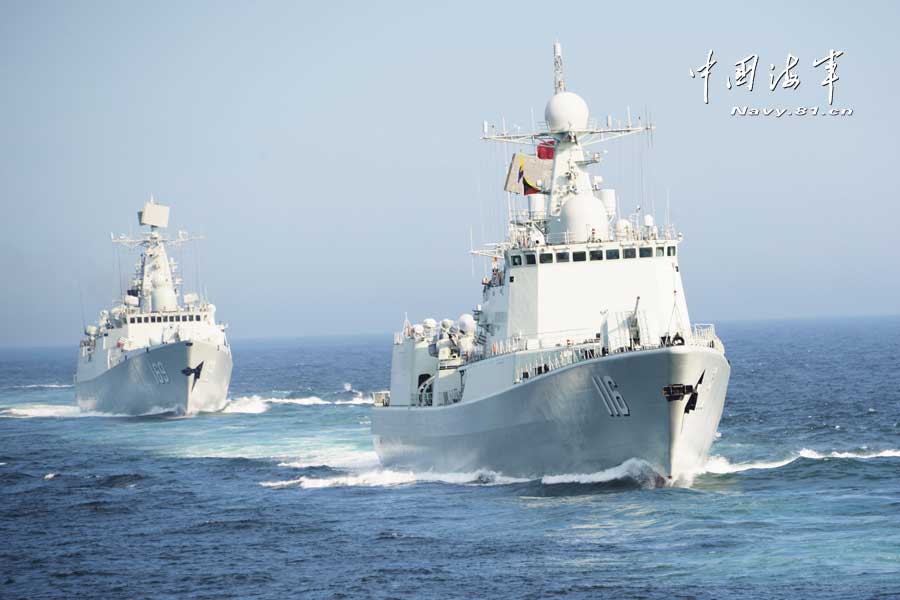 Chinese fleet conducts confrontation training in Sea of Japan