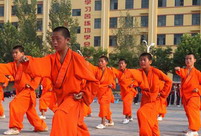 Kung Fu soccer team trains at Songshan Shaolin training base 